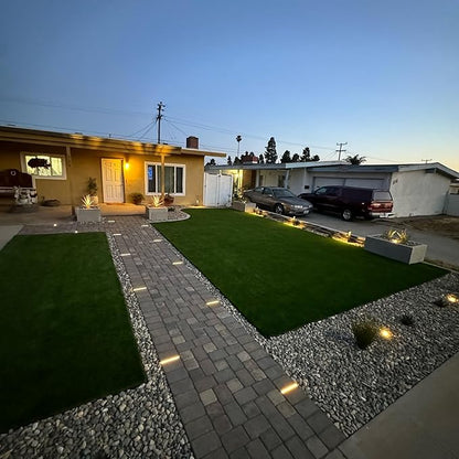 LUMENGY Paver Light Slim 0.5x9 Inch (0.55x8.85), 2700K Warm White, Glare-Free Linear Lighting for Driveways, Walkways and Paver Borders, 12V Hardwired, IP67 Waterproof, Drive-Over Rated