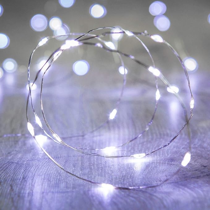 Outdoor String Lights, 10ft White Waterproof LED
