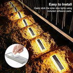 4-Pack Warm White Solar Gutter Lights, Outdoor LED