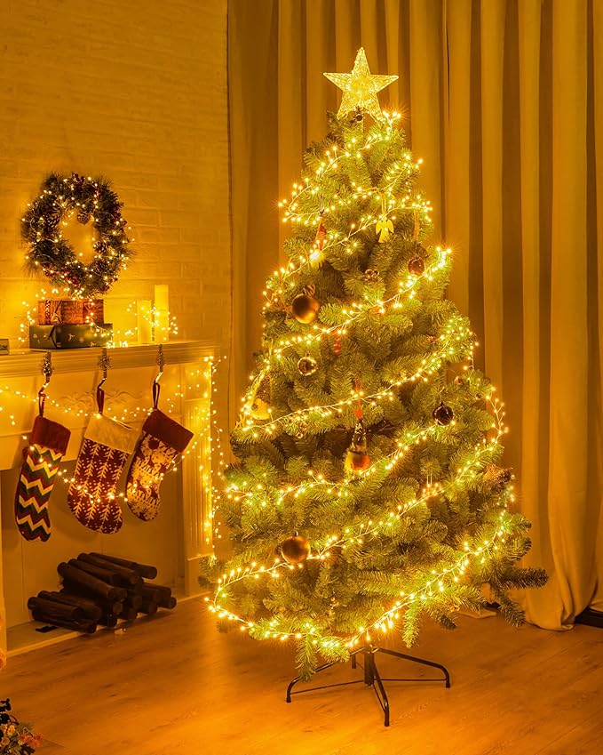 4-Pack Christmas String Lights, 60 LED Waterproof Twinkle Lights