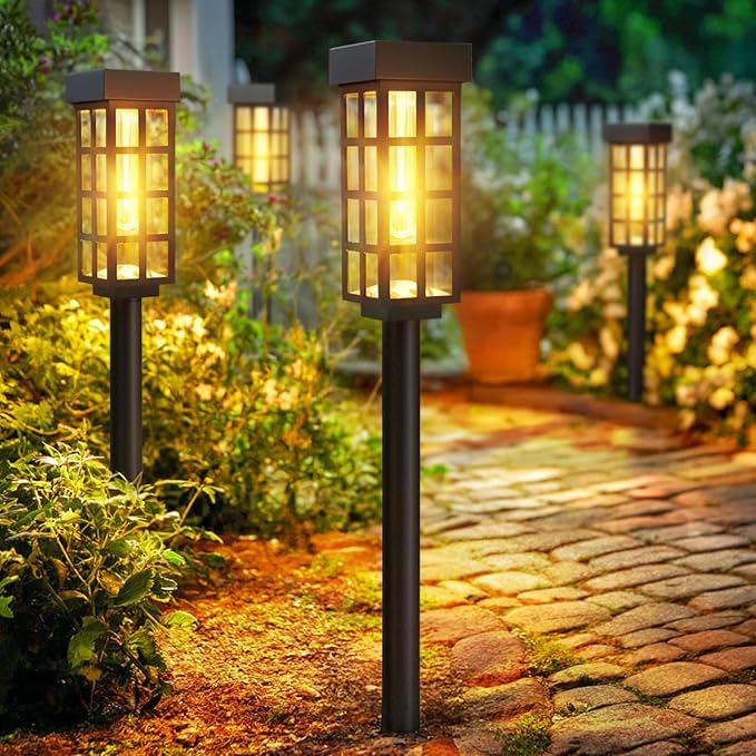 Solar Walkway Path Lights 8-Pack, IP65 Waterproof