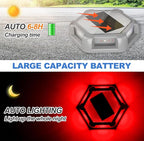 12-Pack Red Solar Deck Lights, Outdoor LED