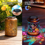 2-Pack Hummingbird Solar Lanterns, Waterproof LED Patio Lights