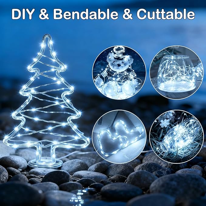 Christmas Fairy Lights 6-Pack, 2ft 50 LED Battery Twinkle Lights