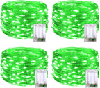 4-Pack 1ft Christmas LED String Lights, Waterproof Timer Lights