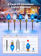 Christmas Pathway String Lights 2-Pack, 17ft C9