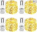 Christmas Fairy Lights 4-Pack, 20ft 60 LED Battery Twinkle Lights