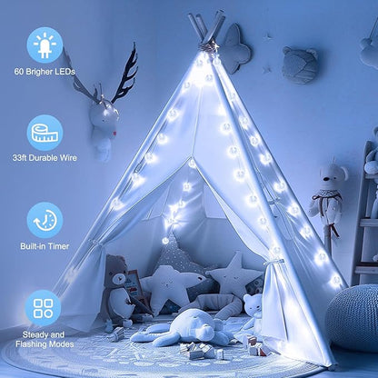 Christmas Fairy Lights, 33ft 100 LED Battery Twinkle Lights