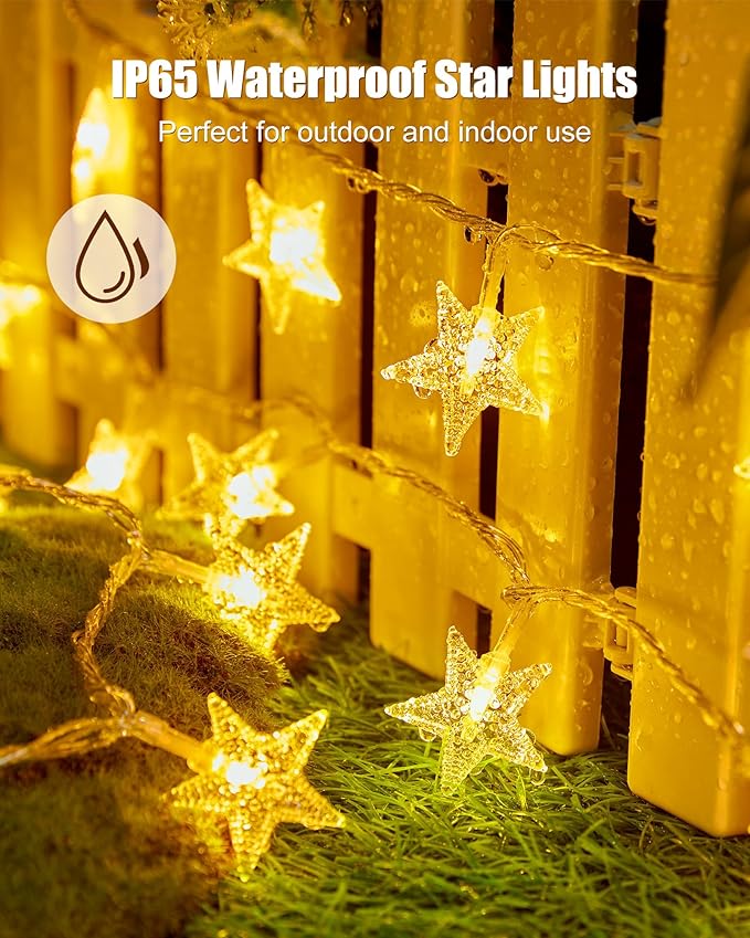 Outdoor String Lights, 17ft Warm White Waterproof LED