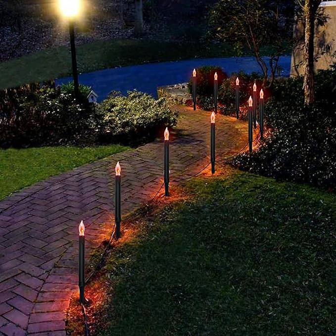 Black Solar Path Lights, Outdoor Walkway LED