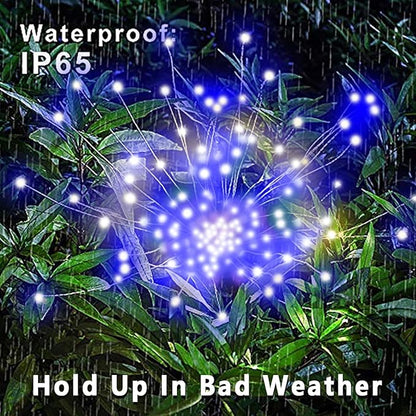 YOTOZU 4 PCS Solar Firework Light, Outdoor Solar Garden Decorative Lights 120 LED Powered 40 Copper Wires String DIY Landscape Light for Walkway Pathway Backyard Decoration Parties Perfect Gifts(blue)