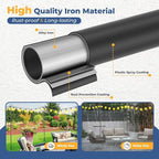8ft Metal Light Poles for Patio, Heavy-Duty