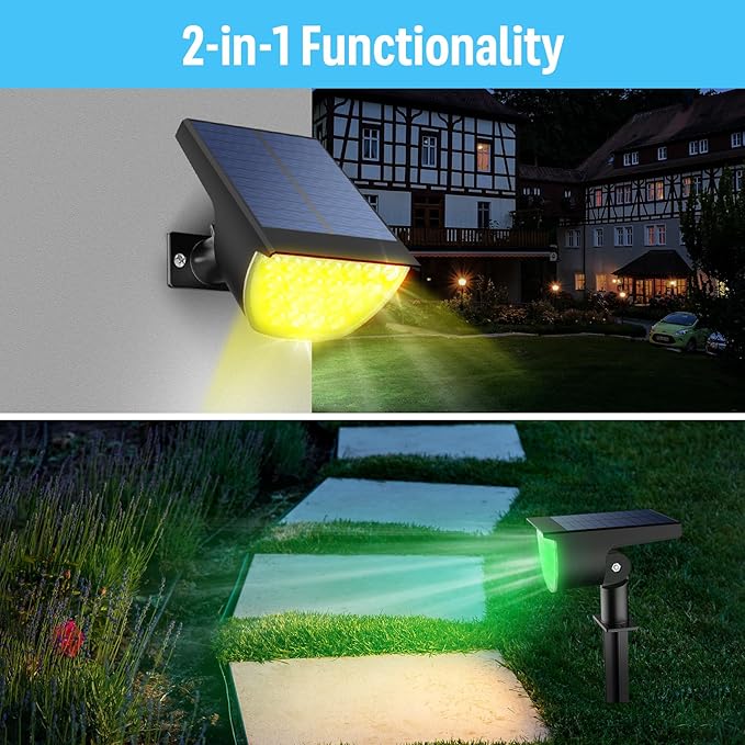 4-Pack Solar Spotlights, Wall Lights