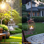 4-Pack Decorative Garden Solar Lanterns for Porch, Waterproof LED