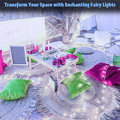 String Lights Outdoor Waterproof 9.8ft 30 LED, Cool White Fairy Lights Battery Operated with Timer Clear Wire for Indoor & Outdoor Decorations Garland Party Garden