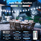 White Patio String Lights, 17ft Weatherproof LED