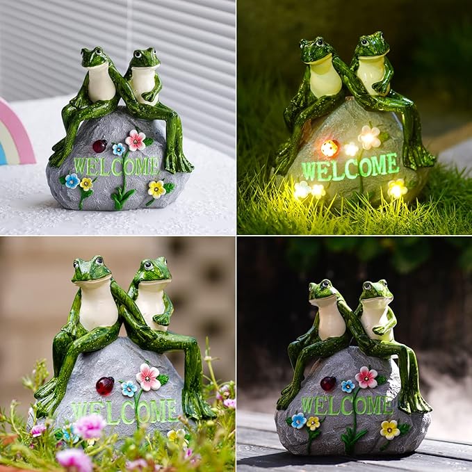 Frog Solar Lawn Figurine Light, Waterproof