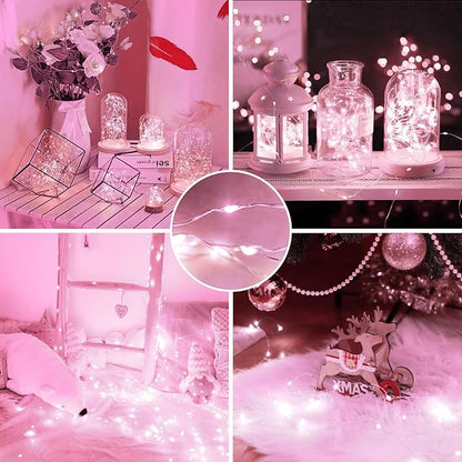 4-Pack 80ft Christmas LED String Lights, Waterproof Timer Lights