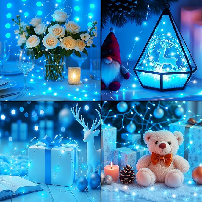 30-Pack 20 LED Christmas Twinkle Lights, 7ft Waterproof for Yard