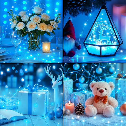 30-Pack 20 LED Christmas Twinkle Lights, 7ft Waterproof for Yard