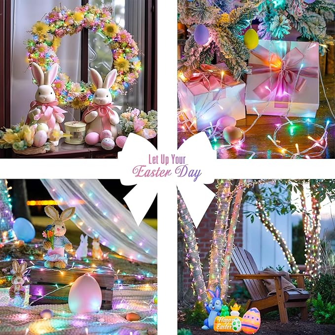 66ft Multicolor Outdoor Edison String Lights, Weatherproof