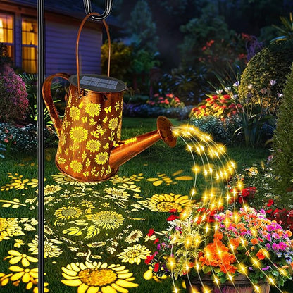 Solar Watering Can Lights, Sunflower Gifts for Women Mom Grandma Birthday, Large Hanging Solar Lantern Waterproof Outdoor Garden Decorations for Yard Porch Landscape Patio Pathway