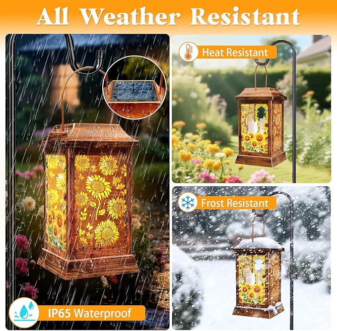 Sunflower Solar Hanging Lanterns, Classic Porch Decor