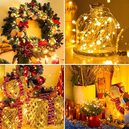 24-Pack 7ft Christmas LED String Lights, Waterproof Timer Lights