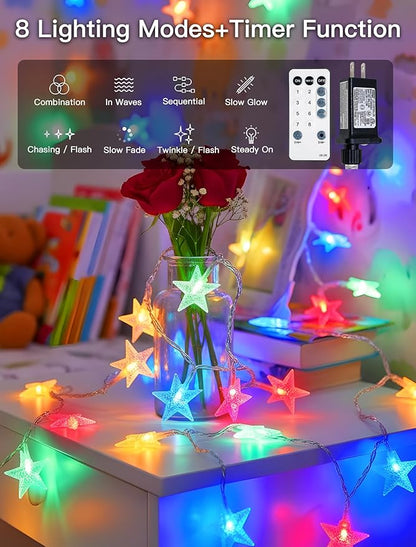 33ft Christmas LED String Lights, Waterproof Timer Lights