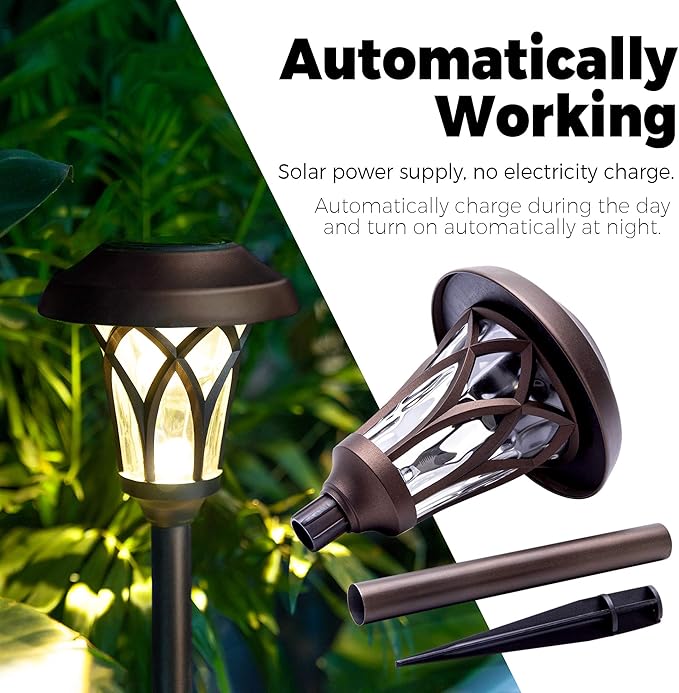 6-Pack IP65 Solar Landscape Lights for Yard