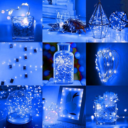 12-Pack 20 LED Christmas Twinkle Lights, 7ft Waterproof for Yard