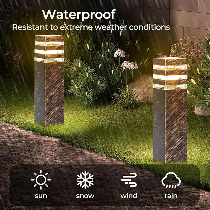 Bronze Solar Patio Post Lights, Outdoor LED Caps
