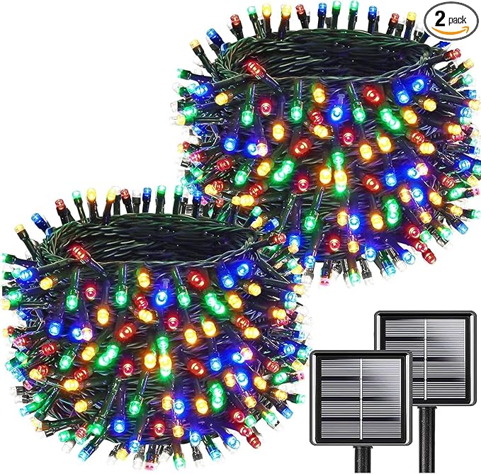 Christmas Fairy Lights 2-Pack, 66ft 200 LED Battery Twinkle Lights