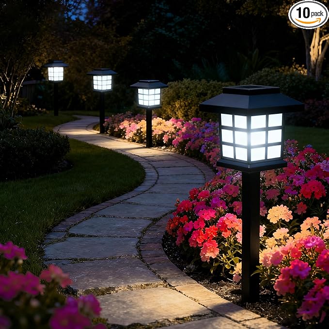 Solar Pathway Lights 10-Pack, Driveway LED