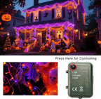 4-Pack 6ft Halloween LED String Lights, Waterproof Timer Lights