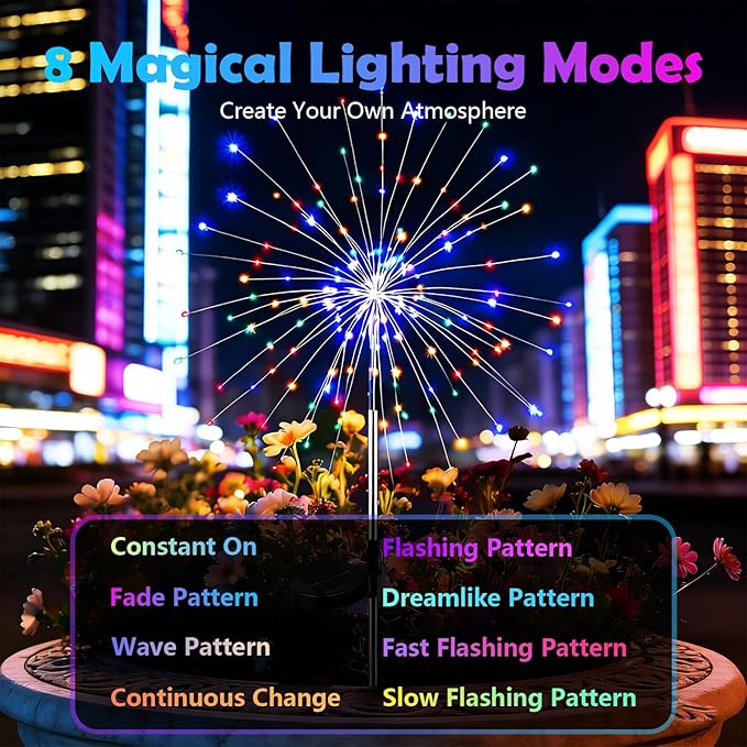 Firework Solar Lawn Figurine Light, Waterproof