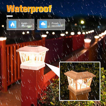 VOLISUN Solar Post Cap Lights Outdoor 8Pack, with Edison LED Bulbs, 2 Brightness Setting, Fence Post Lights Solar Powered for Garden Fence Deck Mailbox Yard Porch, Fits 4x4 6x6 Posts(Slate White)
