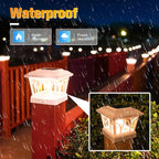 4-Pack Solar Post Cap Lights for Deck, LED
