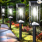 6-Pack Solar Pathway Lights, IP65 Waterproof LED Yard Lights