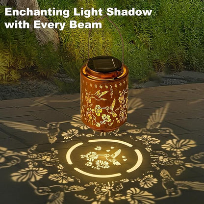 Decorative Hummingbird Solar Lantern, Birthday Gifts for Women Mom Grandma, Outdoor Waterproof Hanging Garden Decor for Patio, Yard