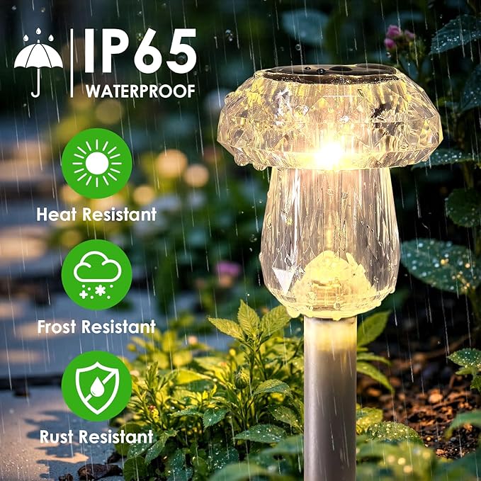 Solar Yard Path Lights 8-Pack, Waterproof