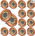 16-Pack Bronze In-Ground Solar Lights, Flat LED Driveway