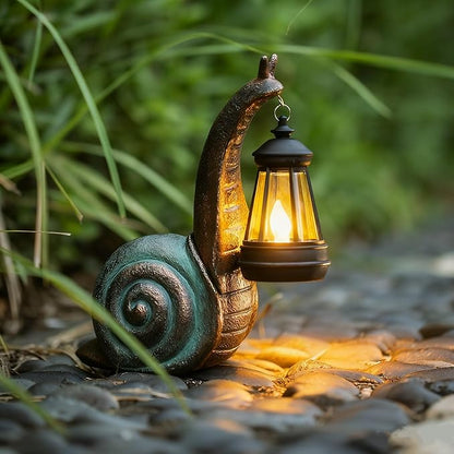 Solar Garden Snail Statue,Garden and Home Decor,Valentines Day Decorations for Patio Yard LawnOrnaments,Unique Housewarming Gifts for Birthday Easter