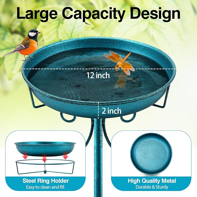 Classic Bird Bath & Feeder, Outdoor Metal