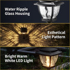 4-Pack Black Solar Path Lights, Outdoor Garden LED
