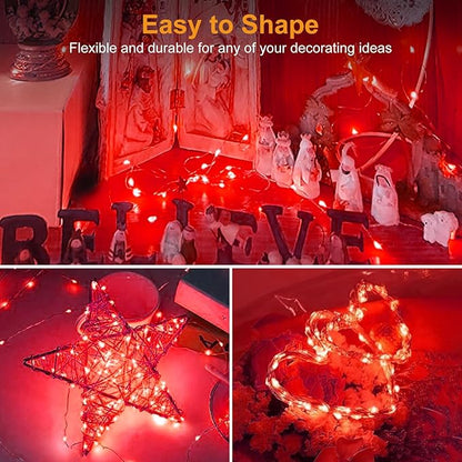 30-Pack 20 LED Christmas Twinkle Lights, 7ft Waterproof for Backyard