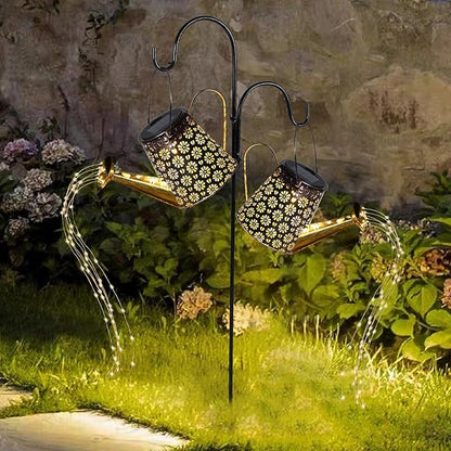 Solar Watering Can with Lights, 2Pack Solar Light Garden Decor for Outside, Pathway Walkway Patio Yard Outdoor Decoration Gift (Warm White 90LED)