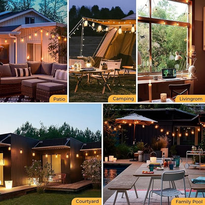 litogo 240FT Dimmable Patio Lights Waterproof, LED Outdoor String Lights with Shatterproof Edison Bulbs, Outside Hanging Light with Timer for Bistro Yard Tent Garden Camp