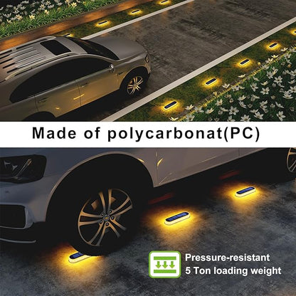 Solar Deck Lights, 6 Pack Waterproof LED Path Lights, Outdoor Solar Step Lights, Solar Powered Light Bar for Stairs, Driveway, Walkway, Pathway, Dock, Porch, Warm White