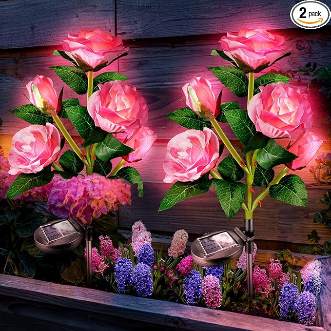 Flower Solar Lawn Figurine Light, Waterproof